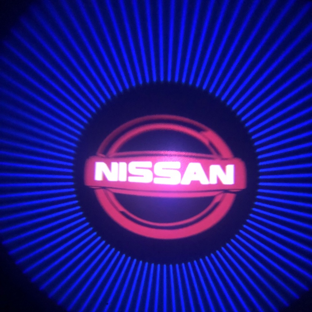 Nissan cars logo wireless door lights led shadow